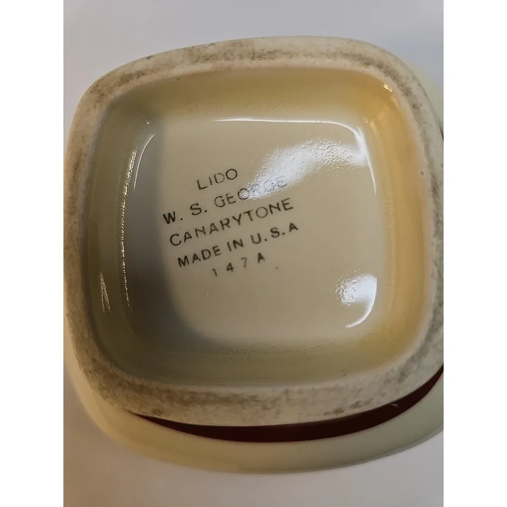 W.‎ S. George Lido Canarytone Mid-Century Modern Floral Creamer 147A Made in USA